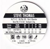 1994-95 POG Canada Games NHL #159 Steve Thomas Back
