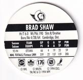 1994-95 POG Canada Games NHL #176 Brad Shaw Back