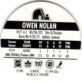 1994-95 POG Canada Games NHL #197 Owen Nolan Back