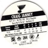 1994-95 POG Canada Games NHL #204 Craig Janney Back
