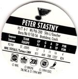 1994-95 POG Canada Games NHL #208 Peter Stastny Back