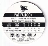 1994-95 POG Canada Games NHL #214 Pat Falloon Back