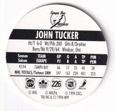 1994-95 POG Canada Games NHL #226 John Tucker Back
