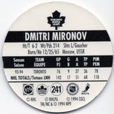 1994-95 POG Canada Games NHL #241 Dmitri Mironov Back