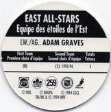 1994-95 POG Canada Games NHL #259 Adam Graves Back