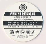 1994-95 POG Canada Games NHL #272 Vincent Riendeau Back