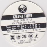 1994-95 POG Canada Games NHL #273 Grant Fuhr Back