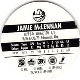 1994-95 POG Canada Games NHL #286 Jamie McLennan Back