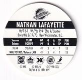 1994-95 POG Canada Games NHL #340 Nathan Lafayette Back