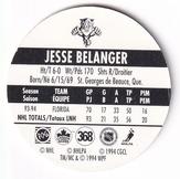 1994-95 POG Canada Games NHL #368 Jesse Belanger Back
