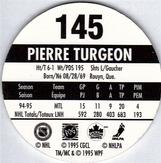 1995-96 POG Canada Games NHL #145 Pierre Turgeon Back