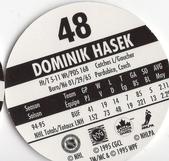 1995-96 POG Canada Games NHL #48 Dominik Hasek Back