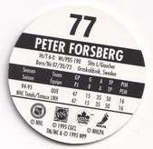 1995-96 POG Canada Games NHL #77 Peter Forsberg Back