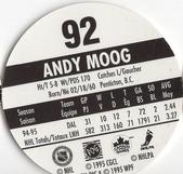 1995-96 POG Canada Games NHL #92 Andy Moog Back
