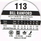 1995-96 POG Canada Games NHL #113 Bill Ranford Back