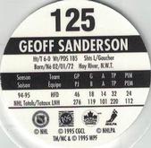 1995-96 POG Canada Games NHL #125 Geoff Sanderson Back