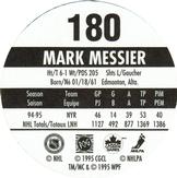1995-96 POG Canada Games NHL #180 Mark Messier Back
