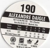 1995-96 POG Canada Games NHL #190 Alexandre Daigle Back