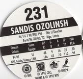 1995-96 POG Canada Games NHL #231 Sandis Ozolinsh Back