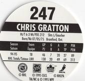 1995-96 POG Canada Games NHL #247 Chris Gratton Back