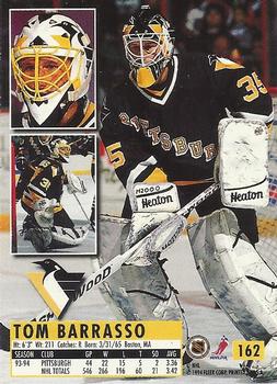 1995 Kenner/Fleer Starting Lineup Cards #162 Tom Barrasso Back