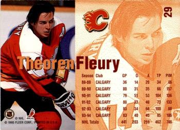1995 Kenner/Fleer Starting Lineup Cards #29 Theoren Fleury Back