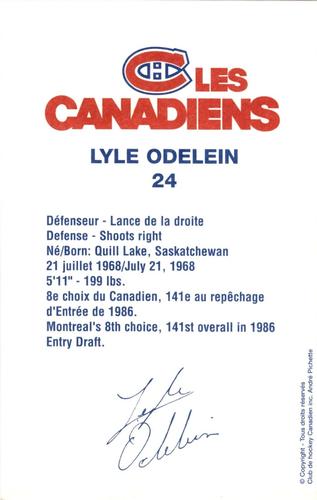 1995-96 Montreal Canadiens #NNO Lyle Odelein Back
