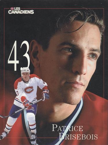 1996-97 Montreal Canadiens Line-Up Sheets #NNO Patrice Brisebois Front