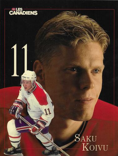 1996-97 Montreal Canadiens Line-Up Sheets #NNO Saku Koivu Front