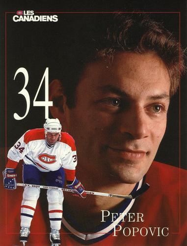 1996-97 Montreal Canadiens Line-Up Sheets #NNO Peter Popovic Front
