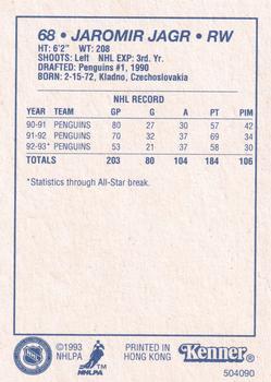 1993 Kenner Starting Lineup Cards #504090 Jaromir Jagr Back