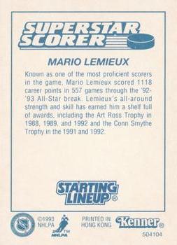 1993 Kenner Starting Lineup Cards #504104 Mario Lemieux Back