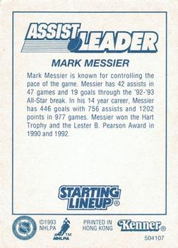 1993 Kenner Starting Lineup Cards #504107 Mark Messier Back