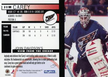 1996 Kenner/SkyBox Impact Starting Lineup Cards #53033800 Jim Carey Back