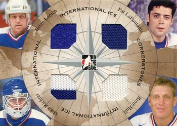 2006-07 In The Game Used International Ice - Cornerstones #IC-06 Brian Leetch / Pat LaFontaine / Mike Richter / Brett Hull Front