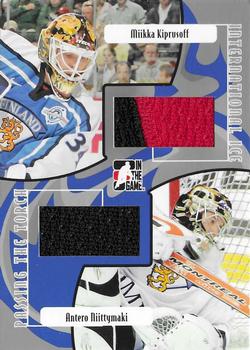 2006-07 In The Game Used International Ice - Passing The Torch #PT-06 Miikka Kiprusoff / Antero Niittymaki Front