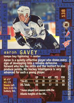 1995-96 Stadium Club - Members Only #138 Aaron Gavey Back