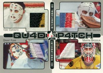 2006-07 In The Game Used International Ice - Quad Patch #QP-03 Tony Esposito / Rogie Vachon / Martin Brodeur / Grant Fuhr Front