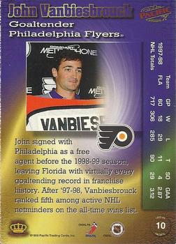 1998 Kenner/Pacific Starting Lineup Cards Extended Edition #10 John Vanbiesbrouck Back