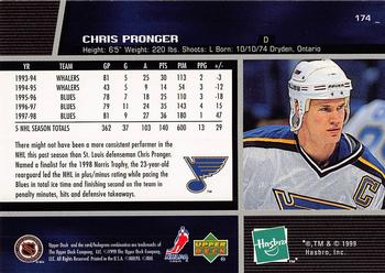 1999 Hasbro/Upper Deck Starting Lineup Cards #174 Chris Pronger Back