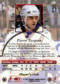 1997-98 Donruss Canadian Ice - Provincial Series Player's Club #24 Pierre Turgeon Back