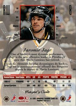 1997-98 Donruss Canadian Ice - Provincial Series Player's Club #8 Jaromir Jagr Back