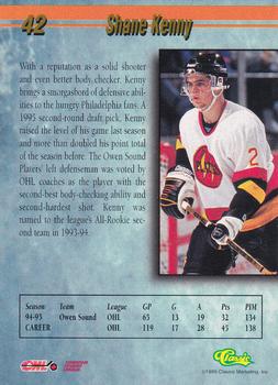 1995 Classic Hockey Draft #42 Shane Kenny Back