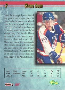 1995 Classic Hockey Draft #7 Shane Doan Back