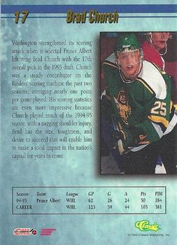 1995 Classic Hockey Draft #17 Brad Church Back