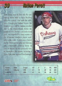 1995 Classic Hockey Draft #39 Nathan Perrott Back