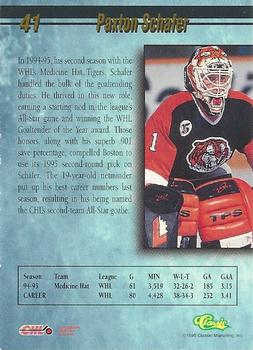 1995 Classic Hockey Draft #41 Paxton Schafer Back