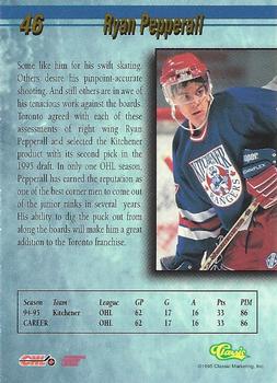 1995 Classic Hockey Draft #46 Ryan Pepperall Back