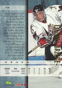 1995 Classic Hockey Draft #58 Daniel Briere Back