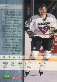 1995 Classic Hockey Draft #61 Chris Hajt Back